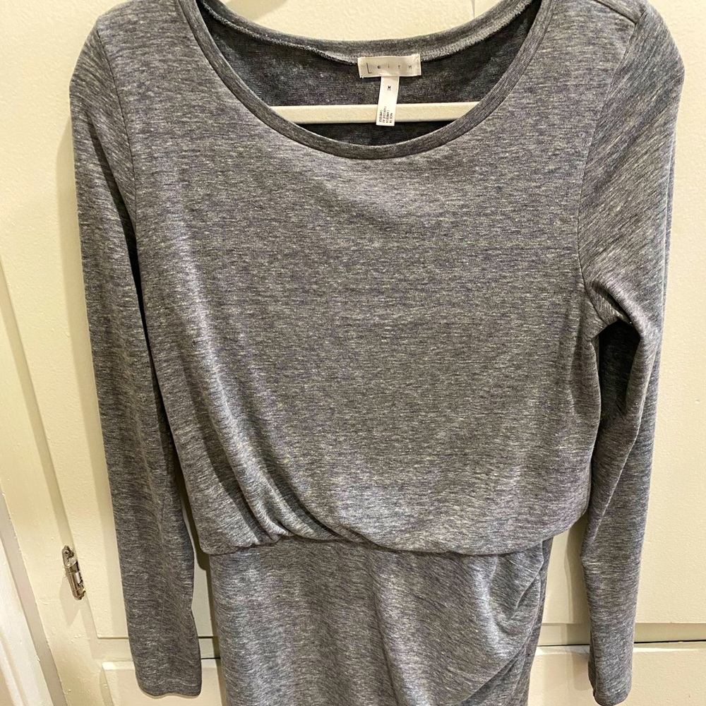 Leith long sleeve blouson dress